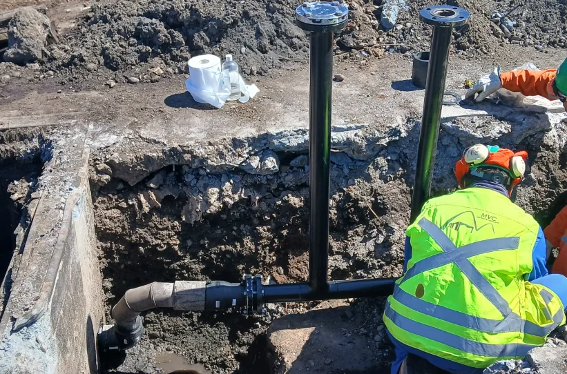 Conexiones de tubería HDPE de la red industrial en CMPC Mininco